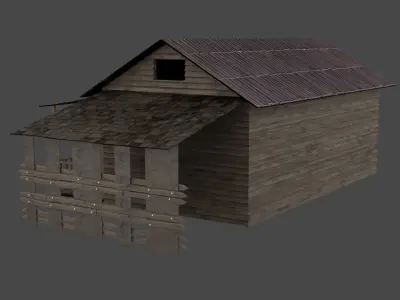 wood house Free low-poly 3D model