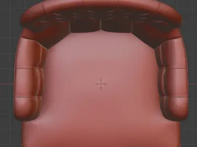 Arm chair classik Low-poly 3D model
