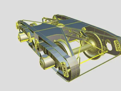 Train bogie low-poly 3D model Low-poly 3D model