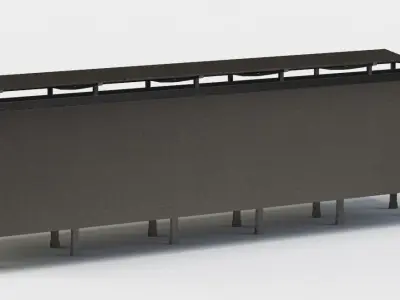 Visitors tribune Low-poly 3D model