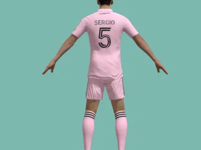 T-Pose Rigged Sergio Busquets Miami 3D model