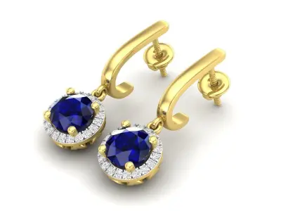 AV 387 Diamond Ladies Dangling Drop Earrings 3D print model