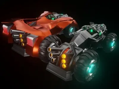 Sci Fi racing vehicle Low-poly 3D model