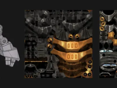 Handpainted Steampunk Robo Detail Free low-poly 3D model