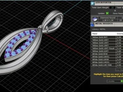 Leaf pendant model 845 3D print model