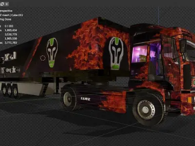 LIAZ 300 Truck with Trailer 3D model