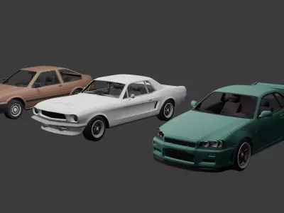 Car Pack Vehicle Collection Optimized GameReady Low-poly 3D model