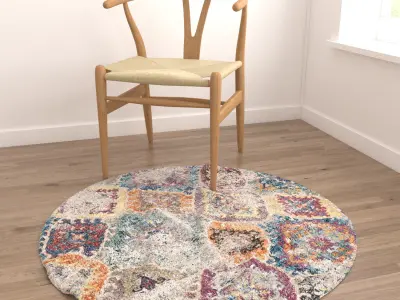 Round Rug Set 51 3D model