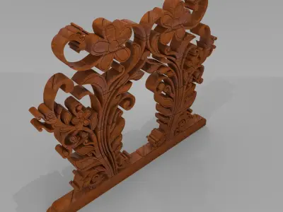 3D Rendering of Gapura Ornament Low-poly 3D model