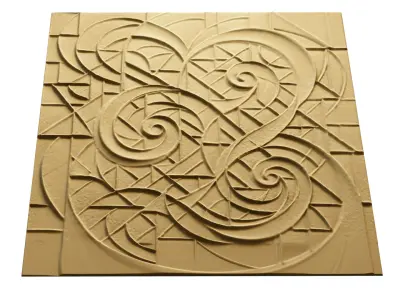 Modern Relief Wall Mural Decor CNC 3D Print 02 3D model