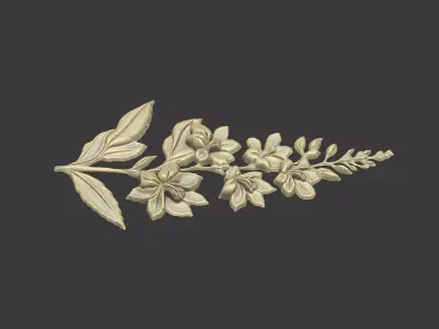 Mullein Foxglove cnc design floral organic petal 3D print model