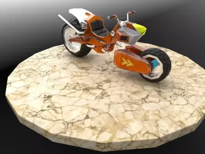Concept moto Low-poly 3D model