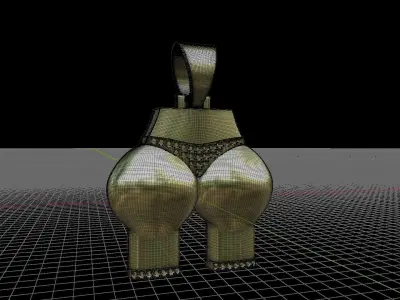Butt Gold Pendant 3D Print Model 3D print model