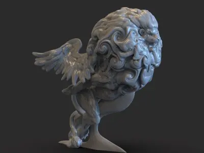 Lion Car Ornament with Wings 3D print model