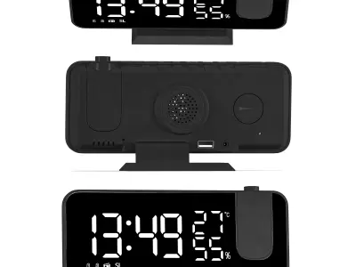 Digital Projection Alarm Clock EN8827 3D model