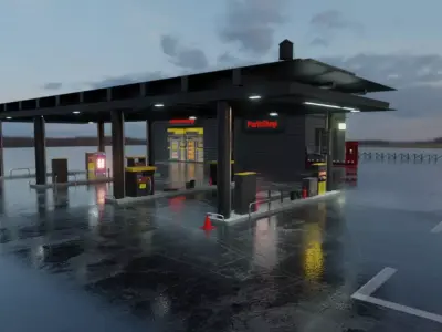 Gas station  3D model