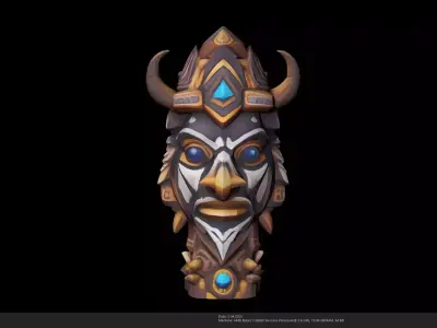 Stylized Totem - AI Low-poly 3D model
