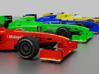 F1 Formula Cars Pack Low-poly 3D model