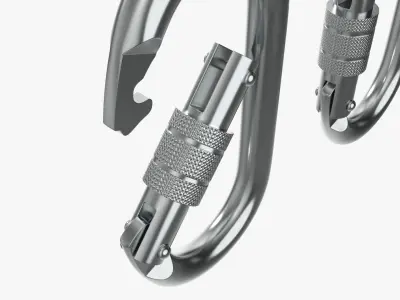 Climbing carabiners oval shape 3D model