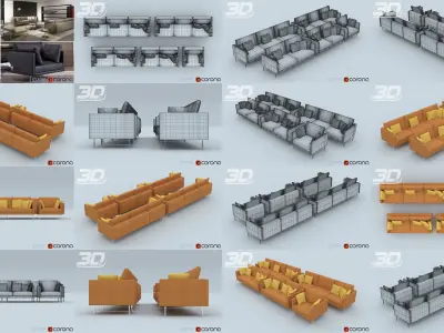 MEGA Modular Furniture Set Collection 3D Model Pack