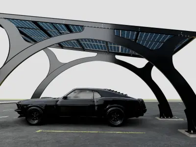 ARCHED TYPE MODERN CARPORT TYPE-4 3D model