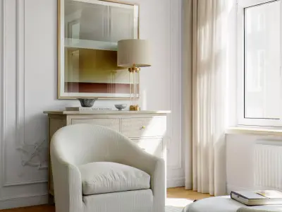 Modern Classic Living and Bedroom Set 3D model