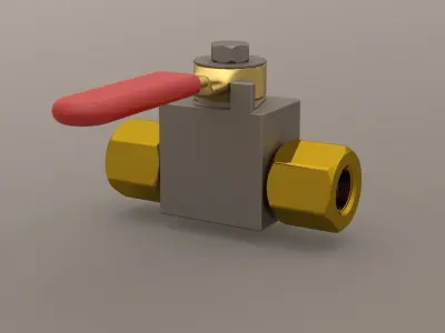 Hydraulic ball valve 10 mm 3D model