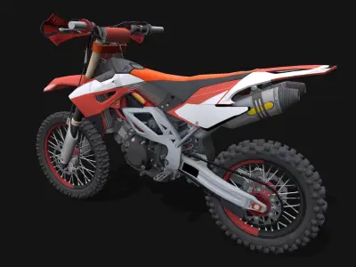 Motorcycle 1 dirt bike Low-poly 3D model