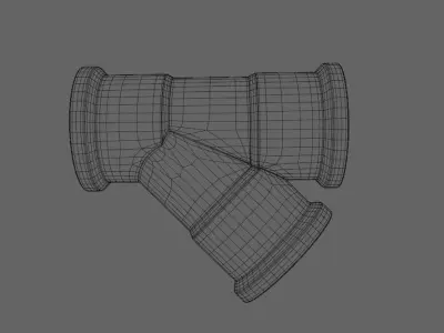 Pipe Y PVC - Water - Cano 3D model