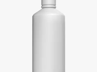 White Plastic Bottle 3D model