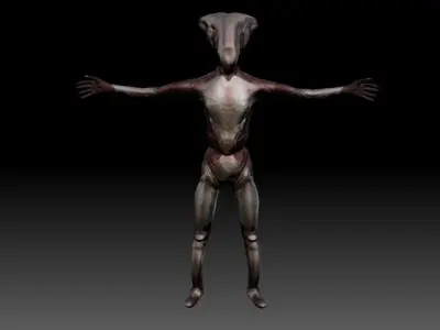 Biomechanic Alien Monster  Ztool max obj Free low-poly 3D model