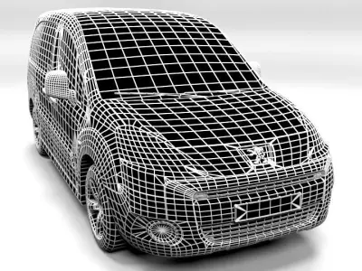 PEUGEOT PARTNER CARGO 2009 LOWPOLY Low-poly 3D model