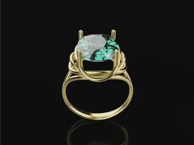 Feminine Stone Ring-Sizes 17 to 20 Free 3D print model