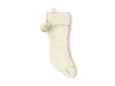 Stocking Holiday Time White PBR  Low-poly 3D model