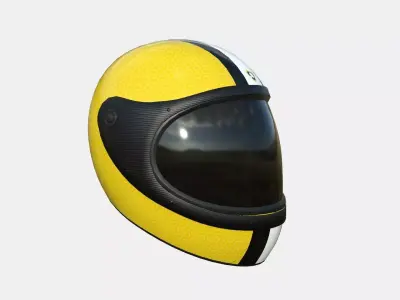 Cartoon Helmet Kart A03 Yellow - Character Design Low-poly 3D model
