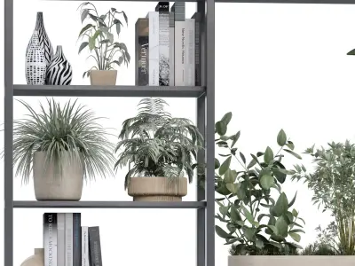interior plant and decoration partition set 341 3D model purchase