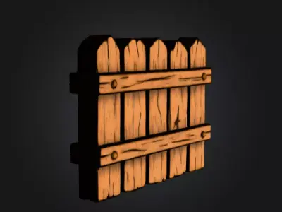 Wooden Boundaries Low-poly 3D model