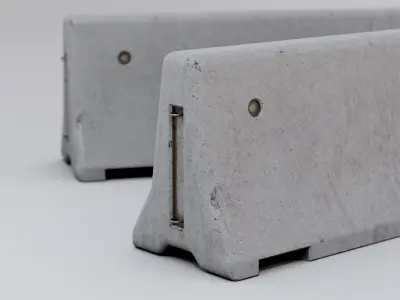 Concrete Barrier  Low-poly 3D model