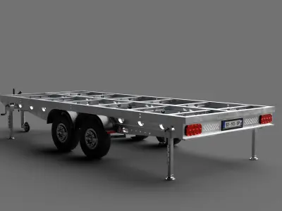 Chassis-Trailer flatbed trailer 3D model