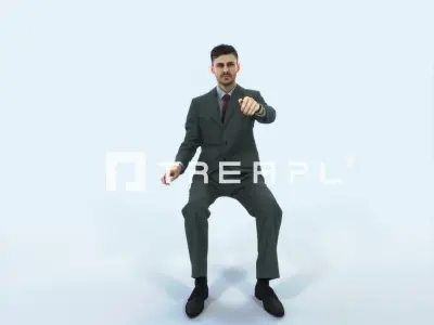 Posture 20H Driver Driving Sitting Elegant Business Man Low-poly 3D model