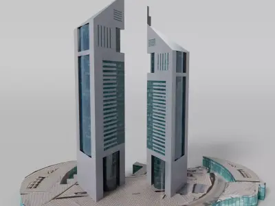 Emirates Towers UAE Low-poly 3D model