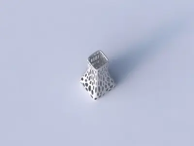 Vase squeezed rectangle with smooth organic lattice 3D print model