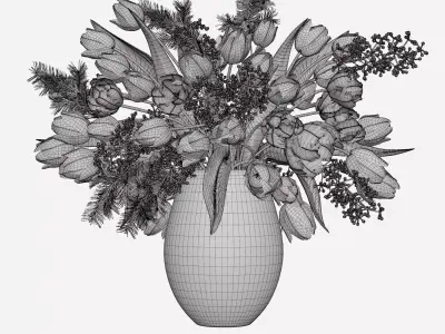 flower bouquet Low-poly 3D model