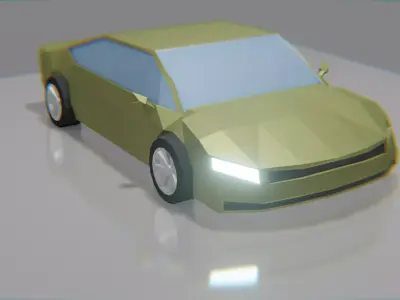 Low Poly car in polygons Low-poly 3D model