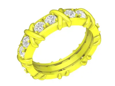 A438 Luxury Diamond Women Ring 3D Model 3D print model