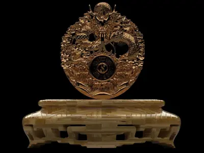 Chinese display stand with dragon  3D model purchase
