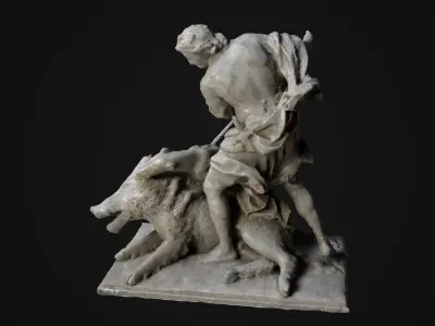 Meleagre Statue Low-poly 3D model