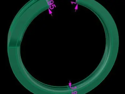 Rope Style Fashion Band Ring Size8 3D print model