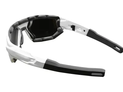 White Frame Sports Sunglasses 3D model