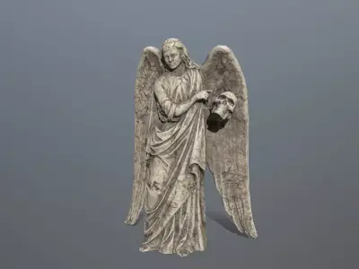 Angel Statue 03 Low-poly 3D model